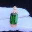 14K GOLD 9.38 CTW NATURAL TOURMALINE & DIAMOND PENDANT