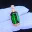 14K GOLD 9.38 CTW NATURAL TOURMALINE & DIAMOND PENDANT