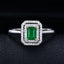 14K GOLD 0.62 CTW VIVID GREEN NATURAL EMERALD & DIAMOND RING