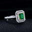 14K GOLD 0.62 CTW VIVID GREEN NATURAL EMERALD & DIAMOND RING