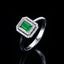 14K GOLD 0.62 CTW VIVID GREEN NATURAL EMERALD & DIAMOND RING