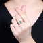 14K GOLD 0.62 CTW VIVID GREEN NATURAL EMERALD & DIAMOND RING