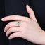 14K GOLD 0.62 CTW VIVID GREEN NATURAL EMERALD & DIAMOND RING