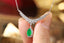 14K GOLD 0.80 CTW VIVID GREEN NATURAL EMERALD & DIAMOND NECKLACE