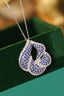 14K GOLD 2.00 CTW NATURAL SAPPHIRE & DIAMOND NECKLACE