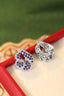 14K GOLD 0.9 CTW NATURAL SAPPHIRE & DIAMOND EARRINGS