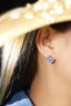 14K GOLD 0.9 CTW NATURAL SAPPHIRE & DIAMOND EARRINGS