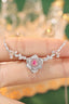 14K GOLD 0.85 CTW NATURAL PINK DIAMOND & DIAMOND NECKLACE