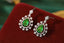 14K GOLD 1.43 CTW VIVID GREEN NATURAL EMERALD & DIAMOND EARRINGS