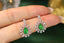 14K GOLD 1.43 CTW VIVID GREEN NATURAL EMERALD & DIAMOND EARRINGS