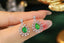 14K GOLD 1.43 CTW VIVID GREEN NATURAL EMERALD & DIAMOND EARRINGS