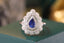 14K GOLD 1.6 CTW VIVID BLUE NATURAL SAPPHIRE & DIAMOND RING