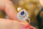 14K GOLD 1.6 CTW VIVID BLUE NATURAL SAPPHIRE & DIAMOND RING