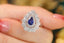 14K GOLD 1.6 CTW VIVID BLUE NATURAL SAPPHIRE & DIAMOND RING