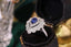 14K GOLD 1.6 CTW VIVID BLUE NATURAL SAPPHIRE & DIAMOND RING