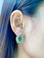 14K GOLD 4.90 CTW VIVID GREEN NATURAL EMERALD & DIAMOND EARRINGS