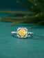 14K GOLD 0.66 CTW NATURAL YELLOW DIAMOND & DIAMOND RING