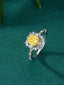 14K GOLD 0.66 CTW NATURAL YELLOW DIAMOND & DIAMOND RING