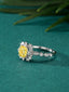 14K GOLD 0.66 CTW NATURAL YELLOW DIAMOND & DIAMOND RING