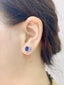 14K GOLD 2.39 CTW VIVID BLUE NATURAL SAPPHIRE & DIAMOND EARRINGS