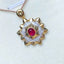 14K GOLD 0.72 CTW VIVID RED NATURAL RUBY & DIAMOND PENDANT