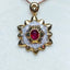 14K GOLD 0.72 CTW VIVID RED NATURAL RUBY & DIAMOND PENDANT