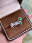 14K GOLD 1.26 CTW VIVID GREEN NATURAL EMERALD & DIAMOND RING