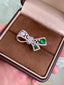 14K GOLD 1.26 CTW VIVID GREEN NATURAL EMERALD & DIAMOND RING