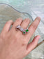 14K GOLD 1.26 CTW VIVID GREEN NATURAL EMERALD & DIAMOND RING