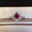 14K GOLD 1.42 CTW VIVID RED NATURAL RUBY & DIAMOND RING