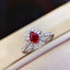 14K GOLD 1.42 CTW VIVID RED NATURAL RUBY & DIAMOND RING