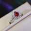 14K GOLD 1.42 CTW VIVID RED NATURAL RUBY & DIAMOND RING