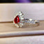 14K GOLD 1.42 CTW VIVID RED NATURAL RUBY & DIAMOND RING