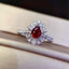 14K GOLD 1.42 CTW VIVID RED NATURAL RUBY & DIAMOND RING