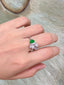 14K GOLD 0.99 CTW VIVID GREEN NATURAL EMERALD & DIAMOND RING