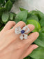 14K GOLD 4.08 CTW NATURAL SAPPHIRE & DIAMOND RING