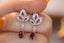 14K GOLD 1.26 CTW VIVID RED NATURAL RUBY & DIAMOND EARRINGS