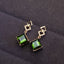 14K GOLD 3.40 CTW NATURAL TOURMALINE & DIAMOND EARRINGS