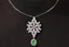 14K GOLD 2.79 CTW VIVID GREEN NATURAL EMERALD & DIAMOND NECKLACE