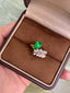 14K GOLD 1.26 CTW VIVID GREEN NATURAL EMERALD & DIAMOND RING