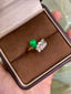 14K GOLD 1.26 CTW VIVID GREEN NATURAL EMERALD & DIAMOND RING