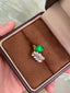 14K GOLD 1.26 CTW VIVID GREEN NATURAL EMERALD & DIAMOND RING