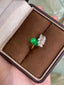 14K GOLD 1.26 CTW VIVID GREEN NATURAL EMERALD & DIAMOND RING