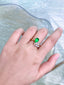 14K GOLD 1.26 CTW VIVID GREEN NATURAL EMERALD & DIAMOND RING