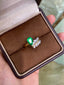 14K GOLD 1.26 CTW VIVID GREEN NATURAL EMERALD & DIAMOND RING