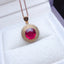 14K GOLD 2.75 CT NATURAL TOURMALINE & DIAMOND PENDANT