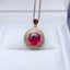 14K GOLD 2.75 CT NATURAL TOURMALINE & DIAMOND PENDANT