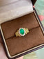 14K GOLD 1.01 CTW VIVID GREEN NATURAL EMERALD & DIAMOND RING