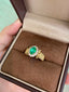 14K GOLD 1.01 CTW VIVID GREEN NATURAL EMERALD & DIAMOND RING