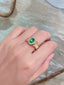 14K GOLD 1.01 CTW VIVID GREEN NATURAL EMERALD & DIAMOND RING